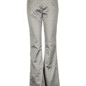 Laundry By Shelli Segal Metallic Silver Patterned Boot Cut Pants